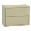 Hirsh Industries 17450 Putty Two-Drawer Lateral File Cabinet - 36'' x 18 5/8'' x 28'' 42017450